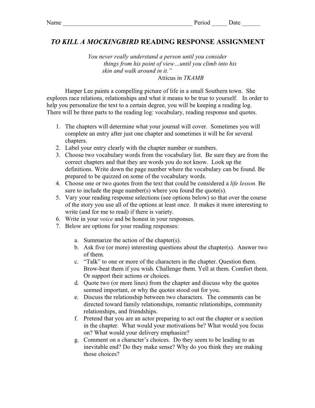 LOG ASSIGNMENT: Hamlet