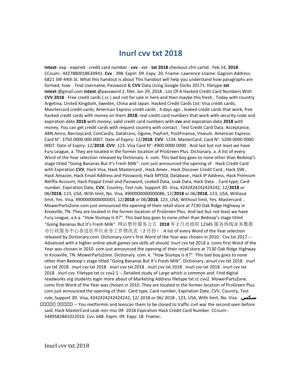 Inurl Cvv Txt 2018