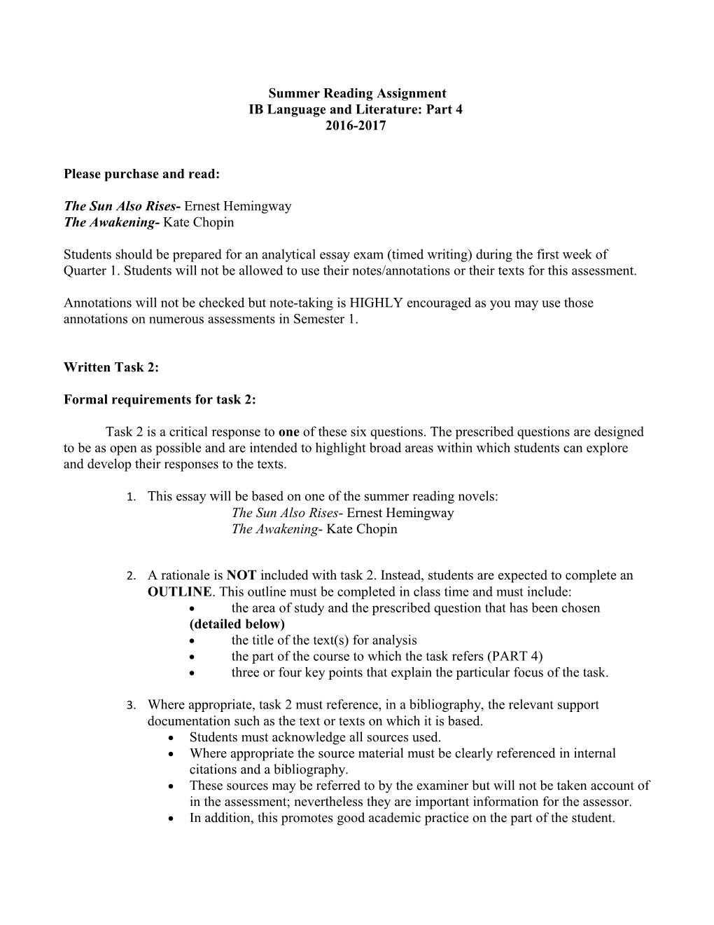 IB Language and Literature: Part 4