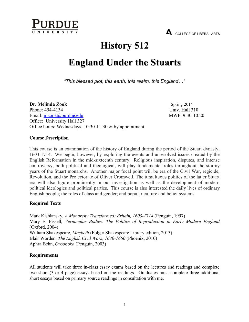 England Under the Stuarts
